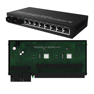 Low Price Single-Mode Single Fiber 2SC to 8RJ45 Fiber Optic <b>Ethernet</b> Converter 3KM - Product Image 3