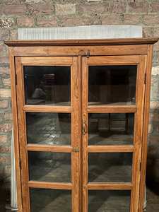 Armoire de cuisine en bois massif bleu élégante de taille moyenne, style moderne antique, luxe classique vintage - Product Image 5