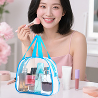 Sacs à cosmétiques transparents pour femmes et hommes, trousse de toilette imperméable en PVC, organiseur de maquillage avec fermeture éclair