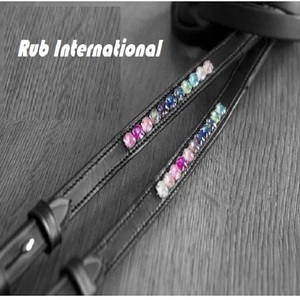 Accesorios Ecuestres Rub International, Riendas de Cuero, Brida Duradera con Hebilla de Latón y Cristal Negro, Equipo de Equitación Portátil - Product Image 5