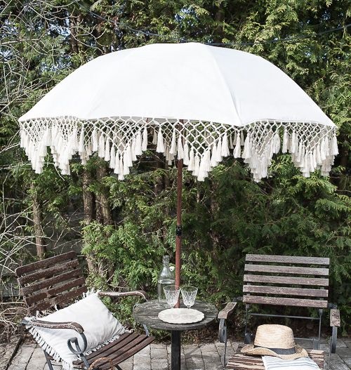 artistic patio umbrellas Beach umbrella featuring handmade macrame with artistic crochet fringe  perfect for sun protection and outdoor aesthetics| Alibaba.com