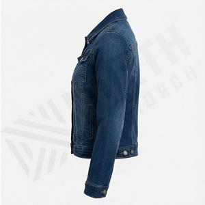 Chaqueta Trucker Vaquera Casual Personalizada para Hombre, Tallas Grandes y Altas, 100% Algodón, Opción de Logotipo Frontal, Chaqueta Transpirable para Invierno - Product Image 3