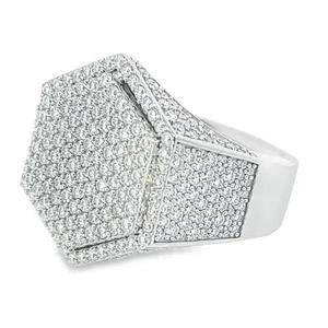 9,00 quilates VVS Moissanite Ice Out oro blanco corte redondo diamante Hip Hop anillo de compromiso hombres 925 plata esterlina - Product Image 4