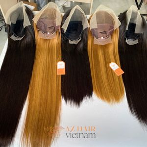 Pelucas largas Hueso recto Extensiones de cabello humano de alta calidad en encaje frontal suizo HD para mujeres - Product Image 5