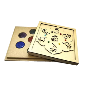 Om 7 Chakra Grid and Box Set coffret cadeau pour chakra pierre de guérison cristal Gemstone 7 chakras pierres naturelles reiki boxs grossiste - Product Image 6