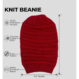 หมวกบีนนี่สีแดงใส่ได้ทั้งชายและหญิงกันน้ำทรงโอเวอร์ไซส์ใส่กลางแจ้งหมวกผ้ามีสไตล์ - Product Image 3