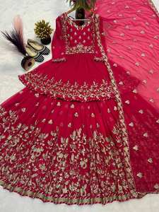 New Designer Navratri Festival Special Faux Georgette Sequence Thread Embroidery Work Top and Lehenga With Dupatta Set - Product Image 3