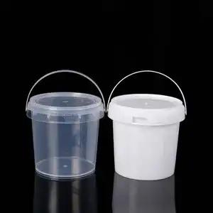 Custom 5L Clear Square Transparent Packaging Food Grade PP Plastic Bucket With Lids