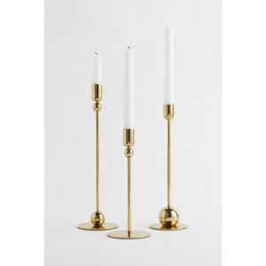 Portavelas de aluminio decorativo, producto hecho a mano con acabado dorado, mesa mejorada con arte indio tradicional - Product Image 4