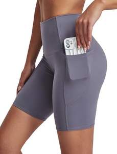 Pantalones cortos de compresión personalizados para mujer, transpirables, de cintura alta, Material de Spandex, ropa de entrenamiento, pantalones cortos de compresión - Product Image 2