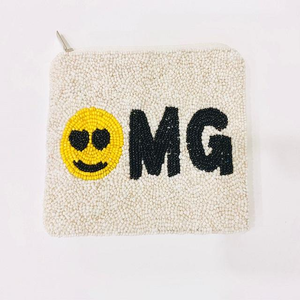 Petite pochette à fermeture éclair tendance et originale sur le thème du vin, en perles de verre, fabriquée à la main en Inde, multi-organisateur, porte-monnaie en perles de verre - Product Image 5