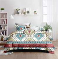 Parure de draps de luxe imprimée simple de haute qualité 135 GSM, tissu doux et lisse, écologique, respirant et confortable pour tous
