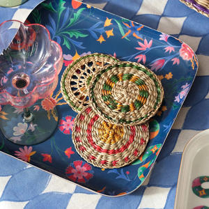 Set of Four Green Seagrass <b>Coasters</b> <b>for</b> <b>Drinks</b> Round <b>coaster</b> <b>for</b> <b>Drinks</b> Custom <b>Coasters</b> Holder - Product Image 4