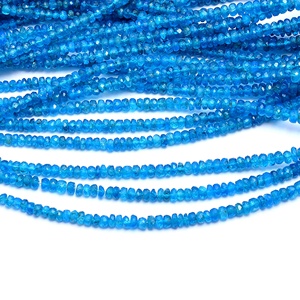 Cuentas Rondelle facetadas de apatita de neón Natural cuentas de piedras preciosas de apatita de calidad AAA para la fabricación de joyas al por mayor - Product Image 3