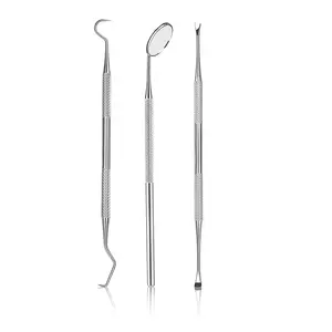 High Grade Dental 3 Pcs Set Dental Needle Dental Mirror Dental Mouth Mirror Dental Examination Kit