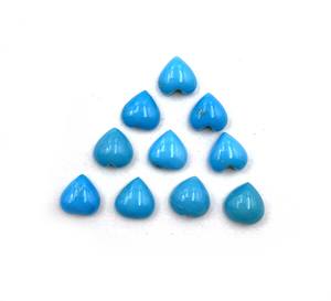 Cabujón de corazón turquesa de Bella Durmiente Natural, piedra preciosa azul de 5-10 MM con certificación IGI suelta para la fabricación de joyas - Product Image 1