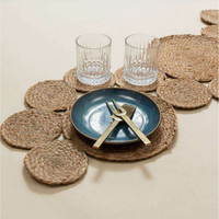 Chemin de table en jute naturelle tissé de 5 mm d'épaisseur, fait main, résistant à la chaleur, de qualité alimentaire, pour tables de dîner et de bureau