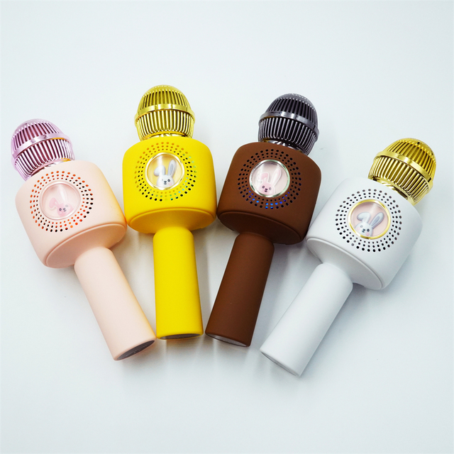 Kids Wireless  Karaoke Microphone with LED Lights 5-in-1 Portable Mic Speaker Player Recorder