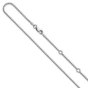 Bracelet chaîne et maillons ajustable Leslie's SS plaqué rhodium 1,4 mm, style boîte 1in+1in, tendance - Product Image 1