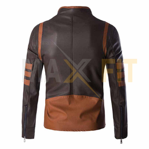 Veste d'hiver décontractée pour homme MAXFIT ENTERPRISES 2024 Premium Genius Leather Canvas, col montant personnalisé, imperméable et coupe-vent - Product Image 2