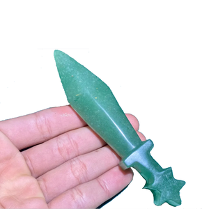 Cuchillo de daga de Aventurina verde de cristal de alta calidad, regalos de Festival tallados a mano, piedra artesanal de cristal para decoración del hogar, mayorista - Product Image 6