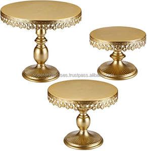 Soporte de pastel de oro para decoración interior, diseño de acabado para mesa de boda y fiesta, herramientas de decoración de pasteles - Product Image 1