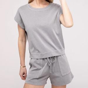 Ensemble de shorts d'entraînement de gym pour femmes avec logo personnalisé bermuda deux pièces à haute élasticité costume vêtements personnalisés - Product Image 2