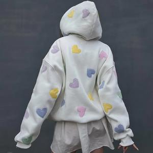 Luxury Custom <b>Women's</b> Oversize <b>Hoodie</b> High Quality <b>White</b> Organic Cotton Fleece with Patch Embroidery Baggy Style - Product Image 2