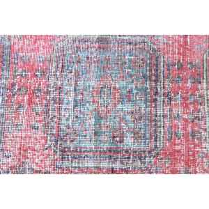 Vintage Rug, <b>Runner</b> 2x9.3 ft Turkish Rug, <b>Red</b> Persian Wool Rug - Product Image 5