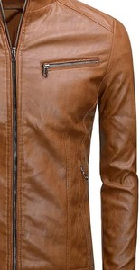 Chaqueta de Cuero Acolchada Personalizada de Alta Calidad con Forro Interior de Piel Sintética, Capas de Cuero Luxel con Botones y Cierre de Cremallera - Product Image 4