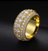 Bague Hip Hop tendance de luxe pour homme en or 10K 18K VVS Lab Grown Full Diamond Rounded Alphabet Classic for Weddings Other Costume