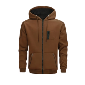 Ensemble survêtement homme personnalisé 2026, 500 g/m², zippé, respirant, 100 % coton molletonné, vente en gros à bas prix - Product Image 2