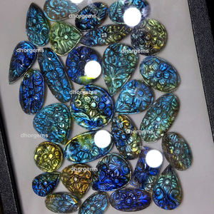 Lot de 10 cabochons en labradorite violet, bijoux cameo sculpté en pierre précieuse d'animaux, machine à sculpter, chandelier en cristal, piston d'ange - Product Image 5