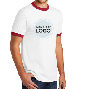 Logotipo personalizado Ringer camisetas 50/50 algodón/poliéster camisetas - Product Image 2