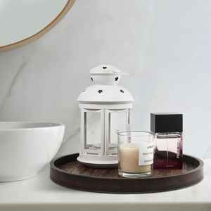 Bandeja redonda de madera de mango rústico de alta calidad hecha a mano para decoración de encimera de cocina y servicio de restaurante - Product Image 6