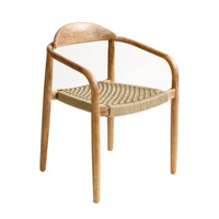 Chaise empilable Meilleur produit Chaises de salle à manger Extérieur Bois de teck Corde-Jasy