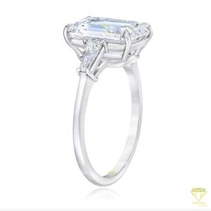 Anillo de Bodas de diamantes de moissanita de tres piedras clásico para mujer, color D impecable VVS, estilo de banda de eternidad, joyería elegante - Product Image 2