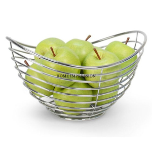 Panier en fil métallique décoratif Bol et panier de stockage de fruits et légumes en fer Exportateur de l'Inde Usine Vente en gros Offre en gros - Product Image 1