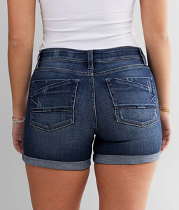 กางเกงขาสั้นยีนส์ทรงหลวมเอวกลางสำหรับผู้หญิงใส่หน้าร้อน - Product Image 2