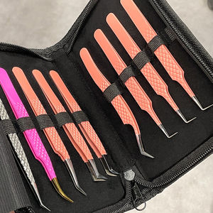 Pince à cils professionnelle holographique en acier inoxydable antistatique durable de 10 mm à pointe dentelée pour extensions de cils – Vente en gros - Product Image 5