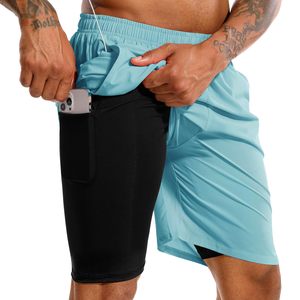 Men Fitness Custom Logo Breathable <b>Compression</b> <b>Shorts</b> Quick Dry Running Fitness Workout With Pocket Polyester Gym <b>Shorts</b> For Men - Product Image 2