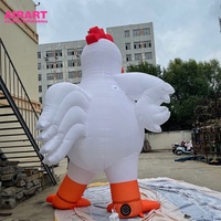 Grand Coq Gonflable Blanc pour Décoration Publicitaire