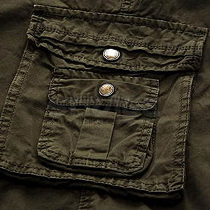 Shorts cargo décontractés pour homme en toile 100% coton léger, coupe ample, respirant, écologique, séchage rapide, style urbain - Product Image 5