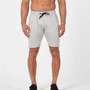 Pantalones cortos atléticos de verano de alta calidad para hombre estilo informal de lona con logotipo personalizado impreso bajo MOQ Color sólido precio de fábrica - Product Image 1