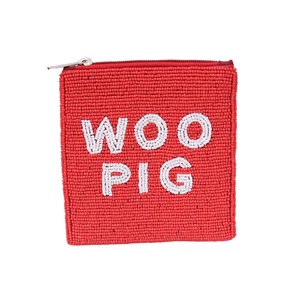 Adorable Women Customized Game Day Coin Bags 2024 Hand Beaded Red and White Logo Printed <b>Purses</b> <b>Cute</b> Style Wholesale - Product Image 1