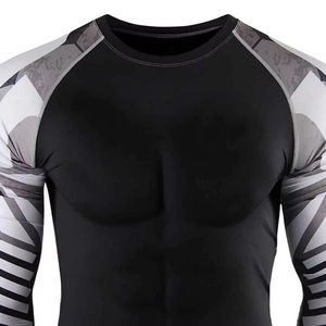 Rashguard Man BJJ Custom Top Quality Judo Running Polyester Workout <b>Compression</b> and Loose T <b>Shirts</b> Guards Rash Guard <b>for</b> <b>Men</b> - Product Image 5