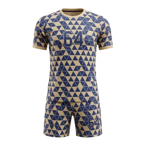 Uniforme de Fútbol Sublimado Personalizado 100% Poliéster, Camiseta Amarilla con Estampado de Mapa Topográfico, Pantalones Cortos, Conjunto Completo de Ropa Deportiva para Equipo 81 - Product Image 3