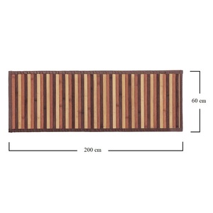 Tappeto da cucina in bambù 60x200 cm antiscivolo resistente alle macchie impermeabile marrone/Beige/naturale a strisce per uso domestico - Product Image 2
