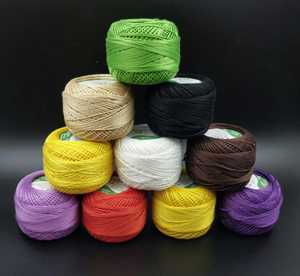 Bolas de algodón de doble sombreado, hilo bordado de ganchillo, tamaño 8, perlas, 10 gramos cada una - Product Image 2