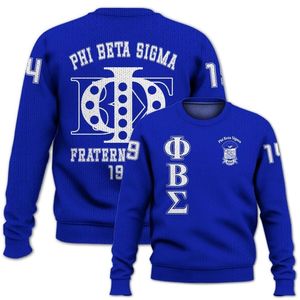 Phi Beta Sigma 1914 Acrylique Pull Tricot Chenille Lettres Grecques Fraternité Vêtements Bleu Sigma Pull Sigma Beta Cadeau - Product Image 4